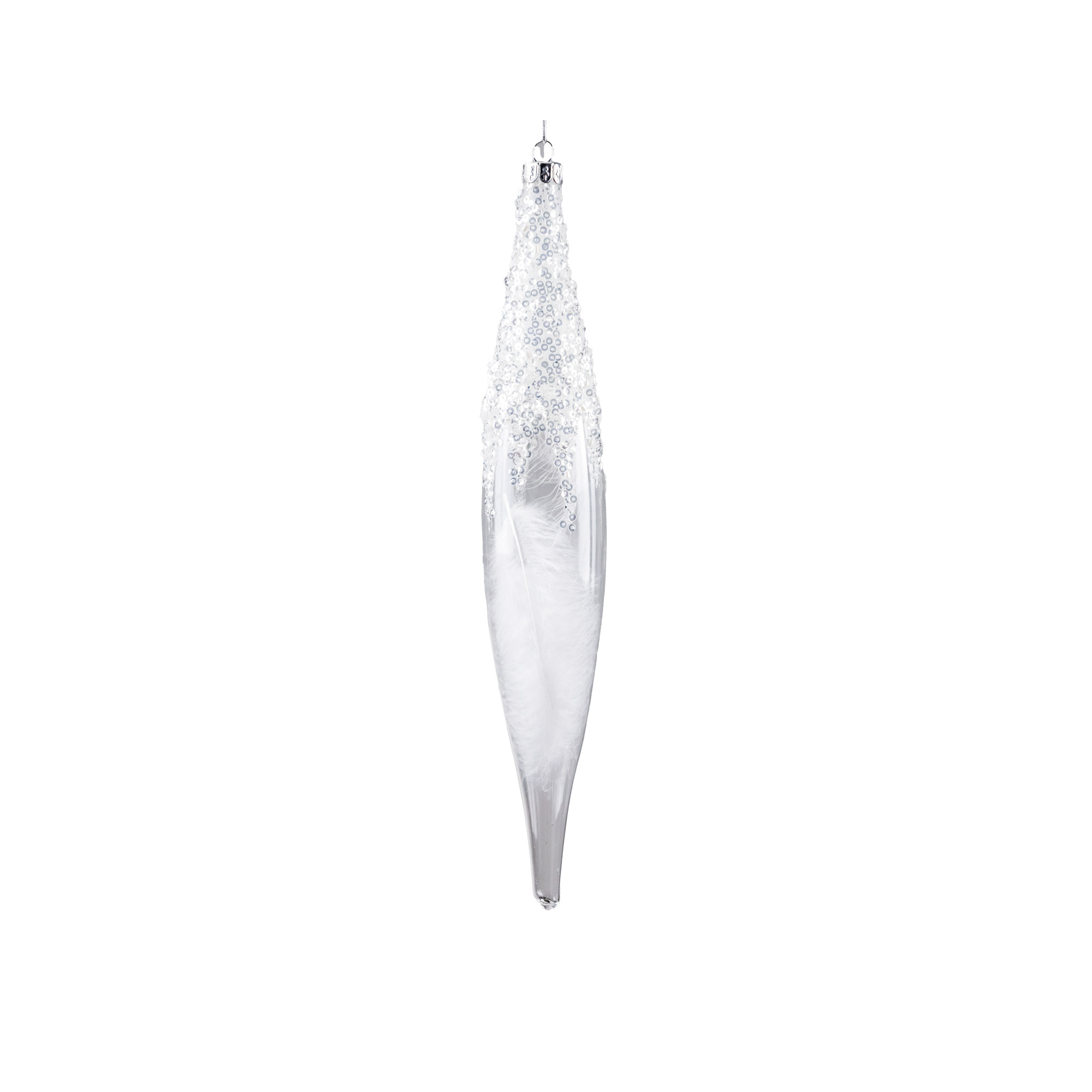 Christamas tree decoration long Glass Pine, Transparent